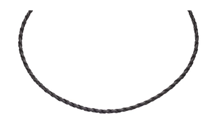 Collier aus Kunstleder, 3 mm, mit 925 Karabiner