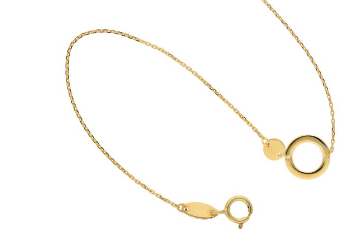 Armband 0,6 mm Anker diamantiert mit Zwischenteil