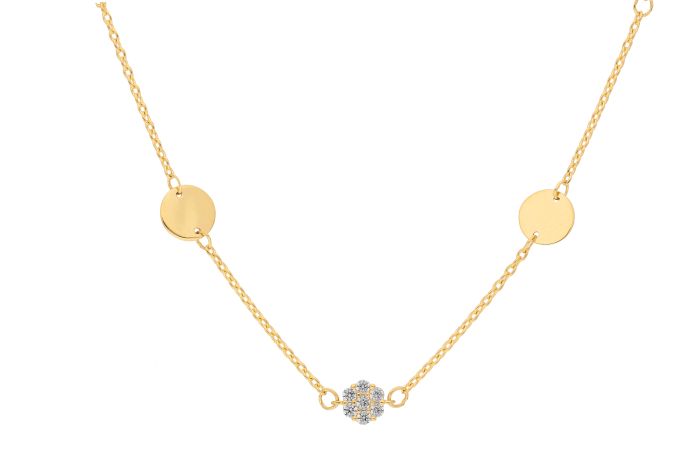 Rundanker Kette 1 mm mit Zwischenteilen und Zirkonia