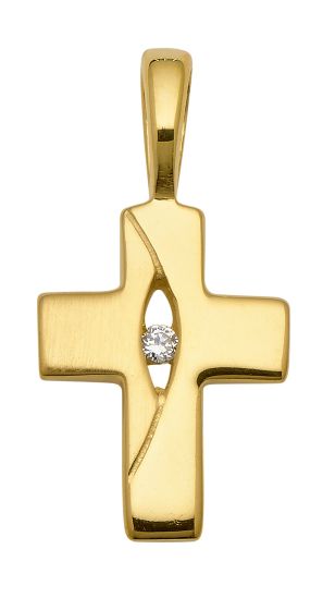 Kreuz Anhänger mit Zirkonia