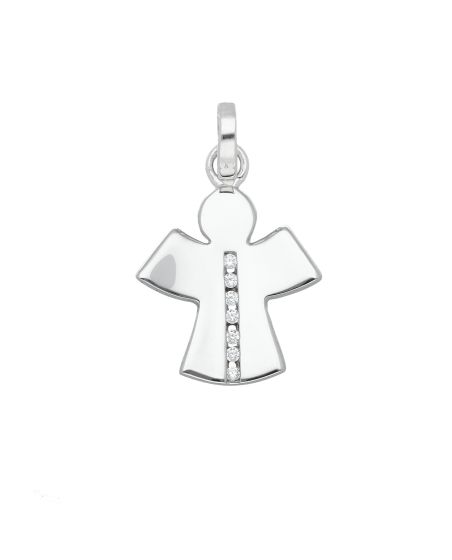 Engel Anhänger mit Zirkonia, poliert