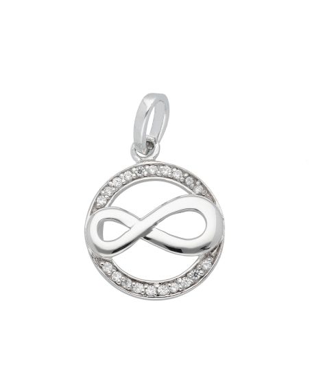Infinity, Unendlichkeit Anhänger mit Zirkonia