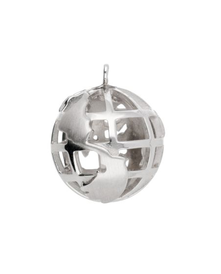 Weltkugel Anhänger, poliert/mattiert