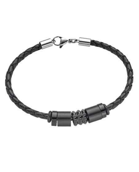 Lederarmband mit Edelstahlelementen