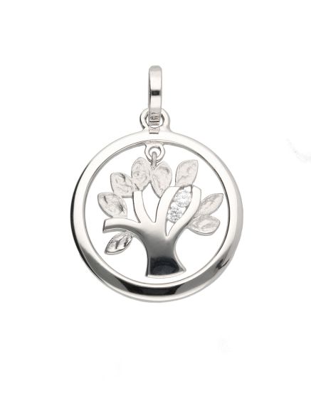 Zirkonia Lebensbaum Anhänger, poliert/mattiert 
