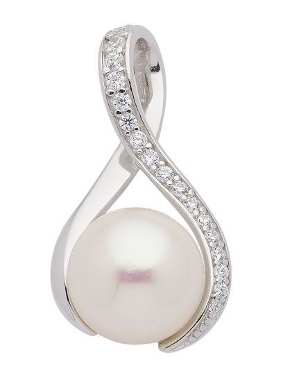 Anhänger mit Zirkonia/Süßwasserzuchtperle