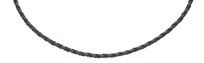 Collier aus Kunstleder 3mm, mit 925/rh Karabiner