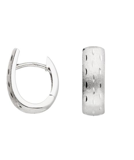 Creolen 5,1 x 14,8 satiniert, diamantiert