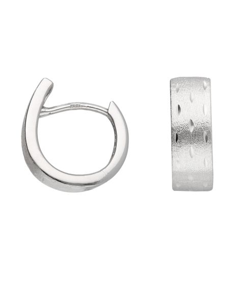 Creolen 5,3 x 14,4 satiniert, diamantiert