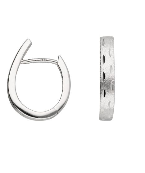 Creolen 3,1 x 17 satiniert, diamantiert