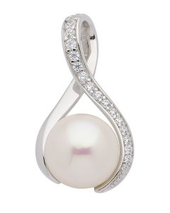 Anhänger mit Zirkonia/Süßwasserzuchtperle