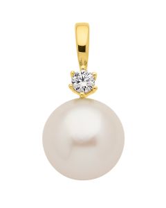 Anhänger mit Zirkonia mit Süßwasserzuchtperle