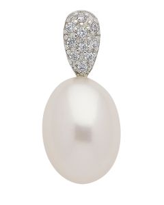 Anhänger mit Zirkonia/Süßwasserzuchtperle