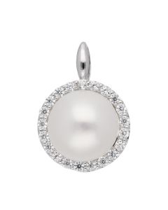 Anhänger mit Zirkonia/Süßwasserzuchtperle