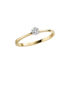Solitär Ring mit Brillant 0,1 WSI, 3,6mm