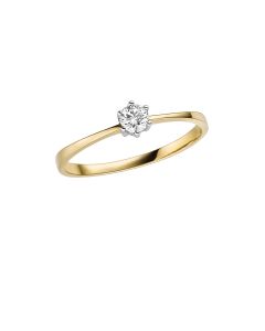 Solitär Ring mit Brillant 0,15 WSI, 4mm