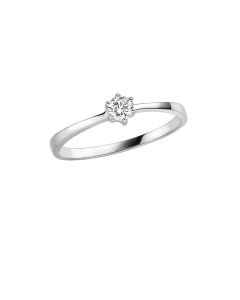 Solitär Ring mit Brillant 0,15 WSI, 4mm