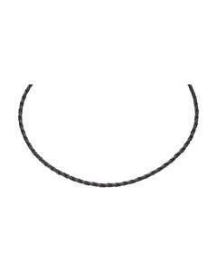 Collier aus Kunstleder, 3 mm, mit 925 Karabiner