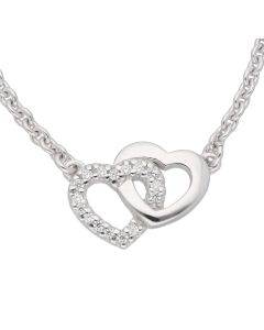 Rundanker Kette 1,8 mm mit Mittelteil, zwei Herzen