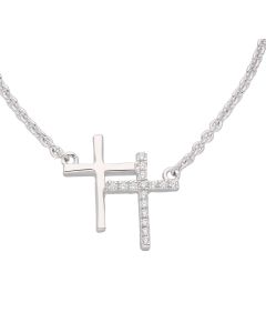 Rundanker Kette 0,8 mm mit Mittelteil, zwei Kreuze