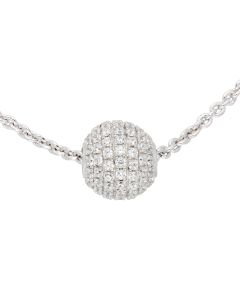 Anker rund Kette 1,4 mm mit Kugelahänger mit Zirkonia Steinen (Durchmesser 8mm)