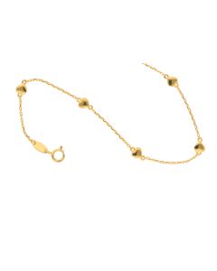 Rundanker Armband 0,7 mm mit Herzen