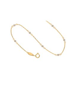 Rundanker Armband 0,7 mm mit Zwischenteilen und Zirkonia