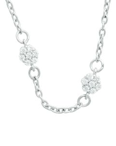 Rundanker Armband 1 mm mit Zwischenteilen mit Zirkonia