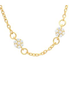 Rundanker Armband 1 mm mit Zwischenteilen mit Zirkonia