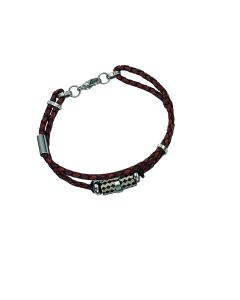 Lederarmband mit Edelstahlelementen