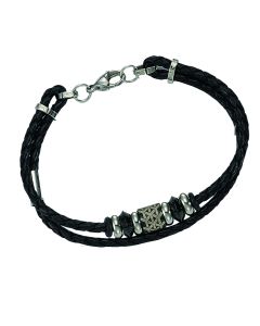 Lederarmband mit Edelstahlelementen