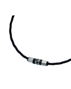 Lederkette mit Edelstahlelementen