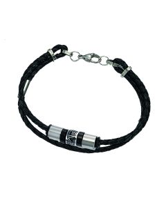 Lederarmband mit Edelstahlelementen