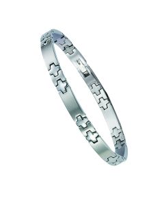 Mattier-, poliertes Edelstahlarmband