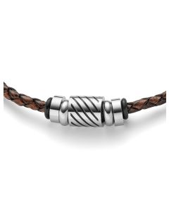 Lederarmband mit Edelstahlelementen