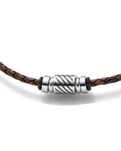 Lederkette mit Edelstahlelementen