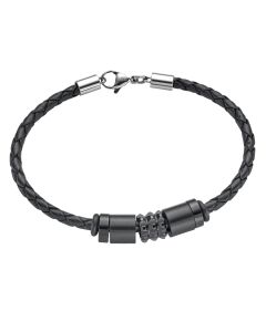 Lederarmband mit Edelstahlelementen