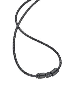 Lederkette mit Edelstahlelementen