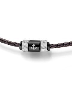 Lederkette mit Edelstahlelementen