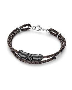Lederarmband mit Edelstahlelementen
