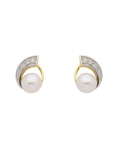 Ohrstecker mit Zirkonia und Süßwasserzuchtperle