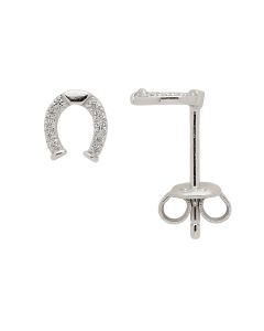 Hufeisen Ohrstecker mit Zirkonia