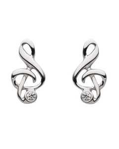 Notenschlüssel Ohrstecker mit Zirkonia