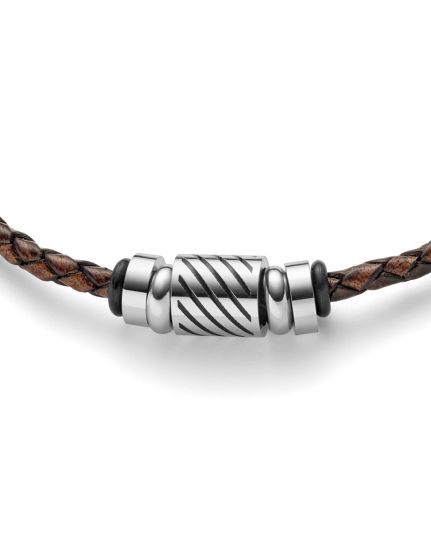 Lederarmband mit Edelstahlelementen