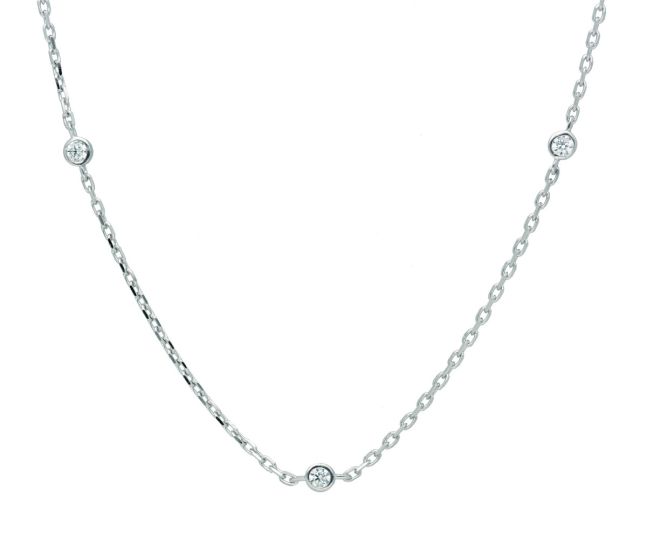 Rundanker Kette mit Zwischenteilen und Zirkonia