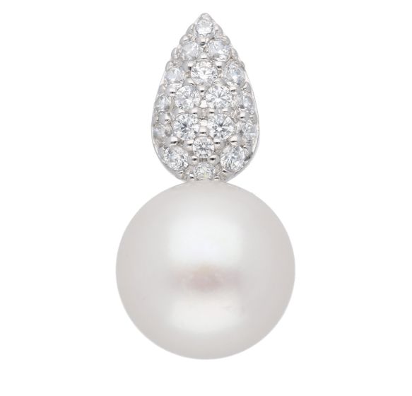 Anhänger mit Zirkonia/Süßwasserzuchtperle