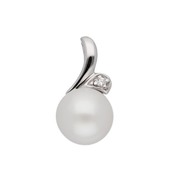 Anhänger mit Zirkonia/Süßwasserzuchtperle