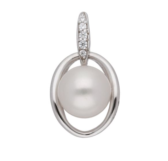 Anhänger mit Zirkonia/Süßwasserzuchtperle