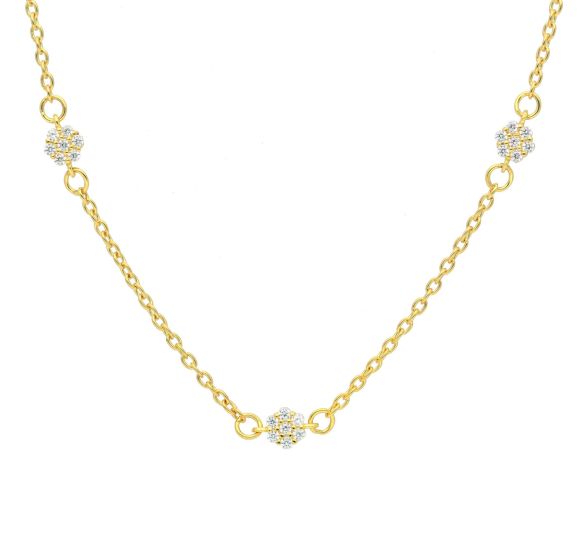 Rundanker Kette mit Zwischenteilen und Zirkonia