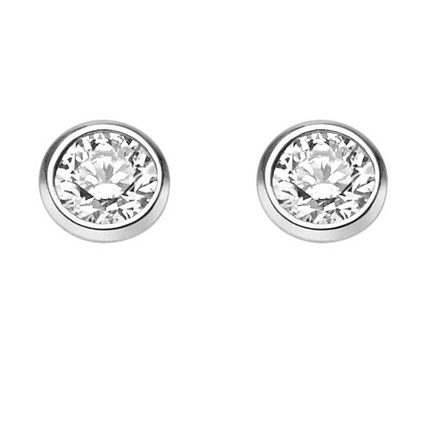 Zarge Ohrstecker mit Brillant 0,5 WSI, 5 mm